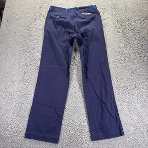 LimoLand Chino Pants Mens 31x31 Navy Blue Cotton Straight Fit - Picture 1 of 9