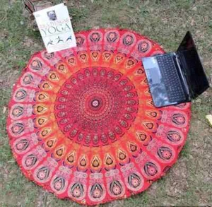 Indian Mandala Tapestry Yoga Mat Round Bohemian Home Decor Beach Picnic Roundy - Picture 1 of 4