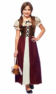 Child Peasant Dress 1 Pc Br/Burg Multi Character/Time Period Child Costume - Picture 1 of 1