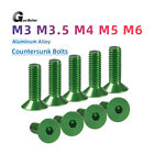 M3 M3.5 M4 M5 M6 Aluminum Alloy Countersunk Bolts Allen Key Socket Screws Green