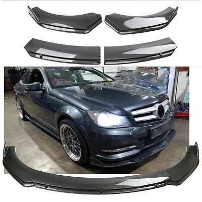 Carbon Fiber Style For Mercedes Benz C63 AMG Front Bumper Lip Splitter Spoiler Foto 1 de 4