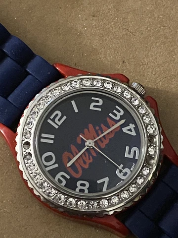 V Ole Miss Rebels Crystals Watch, Rubber, officially Licensed Cover