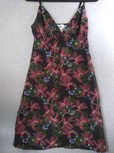 Guy Harvey Sommerkleid Damen M dünner Riemen Kolibri schwarz rosa tropisch Rayon - Bild 1 von 14