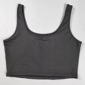 Camisole Crop Tank Top Sleeveless Slim Fit Shirt Womens Size Tall XL Black - Picture 1 of 8