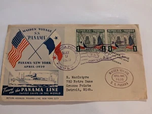 Vintage FDC First Day Cover SS Panama Maiden Voyage To New York 1939 - Picture 1 of 2