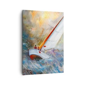 Wandbilder 50x70cm Leinwandbild Segelboot Bild Regatta Groß Bilder Art Wanddeko - Bild 1 von 10