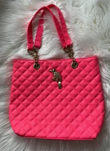 Girl’s Pink Fashion Handbag Purse Gold Bird Hardware Quilted Cute Fashion Diva - Picture 1 of 10