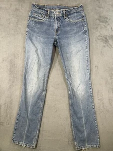 Levis Jeans Girls 7 Junior Long Blue Medium Wash 505 Mid Rise Straight Leg Vtg - Picture 1 of 10