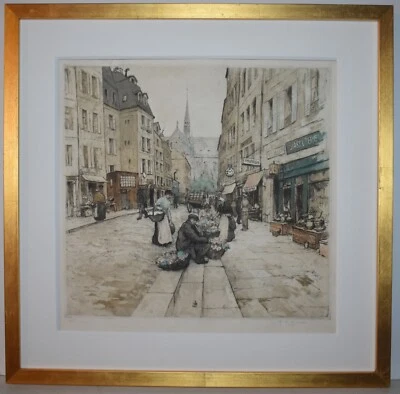 Listed Czech Artist Tavik Frantisek Simon, Signed Original Etching Rare Paris - Image 1 of 4
