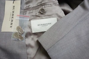 Burberry London Marrón Pata de Gallo S150s Lana 2 Piezas Traje Chaqueta Pantalones Talla 44R NUEVO - Imagen 1 de 12