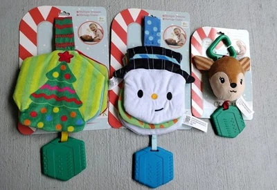Paquete de 3 días soleados bebé niño pequeño Navidad carillón mordedor bebé juguete multi texturas Foto 1 de 4