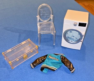 Rainbow High Doll House Washing Machine, Clear Plastic Chair, Trunk  and Jacket - Picture 1 of 12