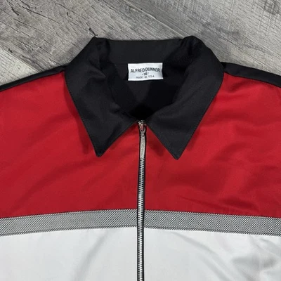 Chaqueta cortavientos vintage años 80 Alfred Dunner roja negra hecha en EE. UU. talla 16 Foto 1 de 4