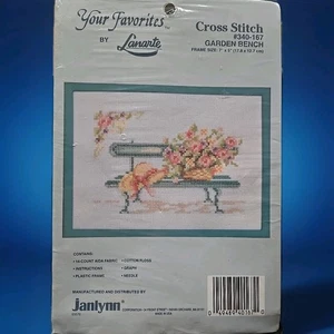 Janlynn Garden Bench Cross Stitch Kit 7x5" 340-167 Floral Garden New - Picture 1 of 4