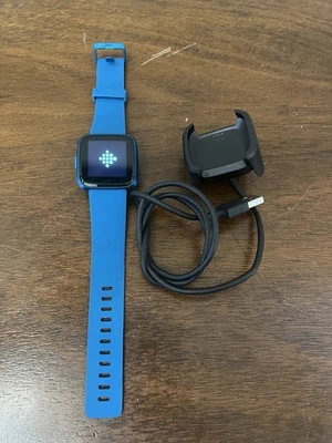 Fitbit Versa Lite Watch Blue Large Band FB415 Clean - Image 1 of 4