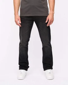 Crosshatch - Herren 'CADMAN' schmale Passform gerade Jeans - schwarz gewaschen - Bild 1 von 22
