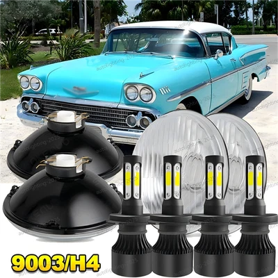 4x Faros LED para Chevy El Camino Impala Caprice Bel Air 5 3/4 5,75" Foto 1 de 4