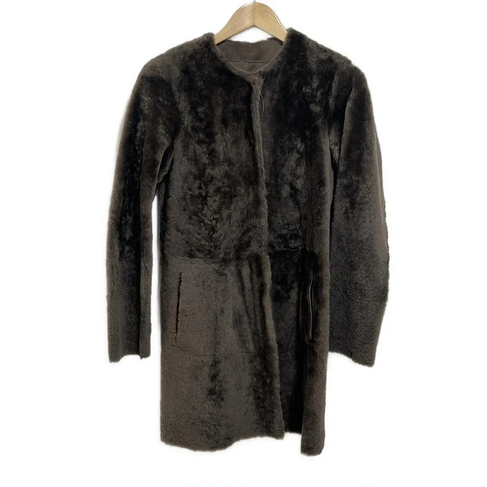 Auténtico abrigo para mujer DROMe - marrón oscuro Foto 1 de 4