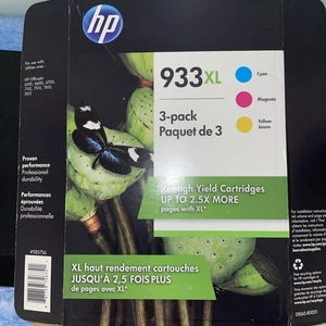 Confezione da 3 inchiostri a colori originali HP 933XL giallo ciano magenta gennaio 2020 - Foto 1 di 3