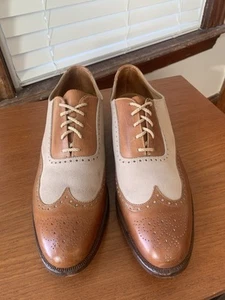 ZAPATOS PUNTA DE ALA ESPECTADOR CROCKETT & JONES 8.5 UK / 9.5D BRONCEADO Y BEIGE 9.5 D - Imagen 1 de 22