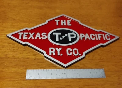 🔥 Texas Pacific Railway Railroad Logotipo MANO fundido placa placa placa placa 10"x6" Foto 1 de 2
