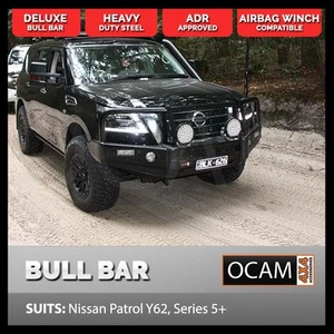 OCAM Deluxe Steel Bull Bar for Nissan Patrol Y62 Series 5, 11/2019+ Winch Compat - Picture 1 of 12