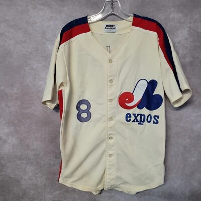 Rare VINTAGE 80s Medalist SAND KNIT AUTHENTIC MONTREAL EXPOS Walsh 8 Jersey 42 M - Image 1 of 4