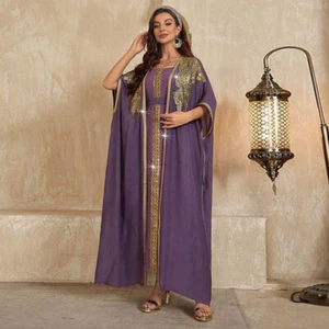 Dubai Open Kaftan Abaya Women Long Dress Set Kimono Muslim Robe Gown Clothing - Bild 1 von 12
