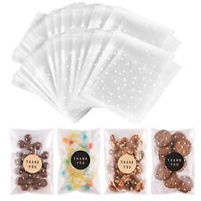 Nplux 200 Pcs 4x6 Self Adhesive White Polka Dots Plastic Cookie Bags With 200...