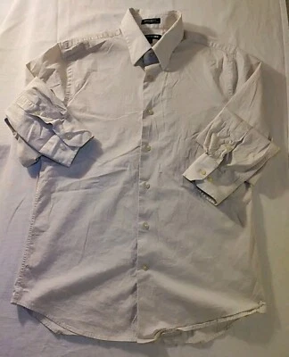 Camisa Hombre Express 1MX Marfil Sólido Calce Moderno Algodón Spandex 15-15.5 M Nueva Sin Etiquetas 2010 Foto 1 de 4