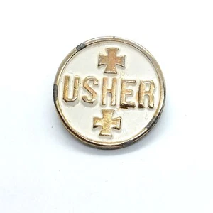 Vintage Church Usher Pin Lapel Enamel Collectible - Picture 1 of 3
