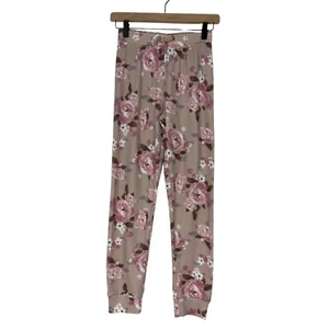Children’s Place Girl’s Size Large 10/12 Pink Rose Print Waffle Knit Sweatpants - Picture 1 of 7