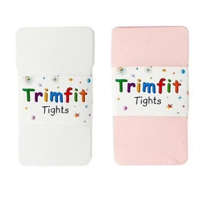 Trimfit Youth Girls Nylons Lycra Spandex Pantyhose Dance Tights, White or Pink - Picture 1 of 3
