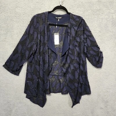 Chaqueta para mujer Picadilly Canada talla XL azul chal envolvente nueva con etiquetas Foto 1 de 4