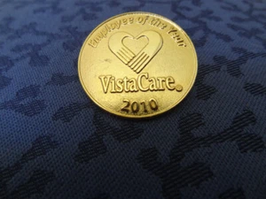 Vista-care Employee of The Month Vintage Gold Tone Metal Lapel Pin 2010 - Picture 1 of 1