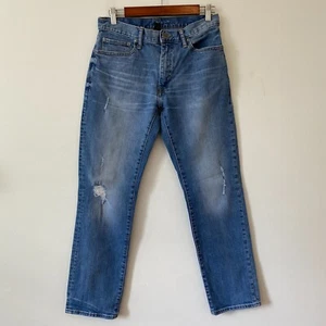Pantalones de mezclilla Gap ajustados cupé Etroite para hombre 29x30 lavado medio desgastados - Imagen 1 de 7