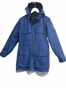 Penfield Parka Jacket Outdoors Apparel Women Sz Large Hooded Canvas Blue Lined - Picture 1 of 22