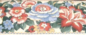 WALLPAPER BORDER Vibrant Blue Pink Green Red Flower White BREWSTER Wall EH99996 - Picture 1 of 1