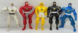 1995 Mighty Morphin Ninja Ranger LOT Pink Blue White Red Black Yellow FULL SET - Picture 1 of 13