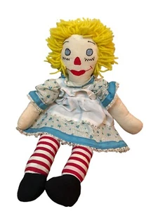 Vintage gelbes Garn Haar 22" primitive Raggedy Anne Puppe - Bild 1 von 4