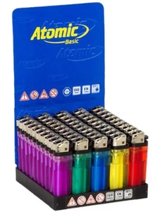 100 ACCENDINO ATOMIC COLORATO 100 PEZZI USA E GETTA COLORI ASSORTITI - Foto 1 di 2