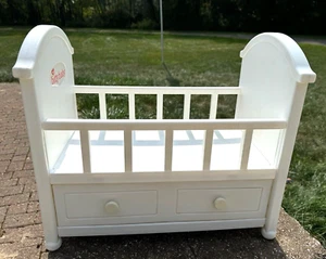 American Girl Bitty Baby Crib 15” Doll Bed Toy Furniture White Plastic Playset - Picture 1 of 11
