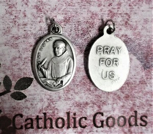 Saint St. John Neuman / Pray for Us - Italian Silver Oxidized 1 inch Medal - Picture 1 of 3