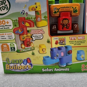 LEAP FROG LEAP BUILDERS SAFARI ANIMALS INTERACTIVE LEARNING BLOCKS - Picture 1 of 8