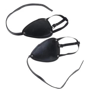 Pirate Eye Patch Creative Decoration Single Eye Adjustable PU Vintage Black - Picture 1 of 7