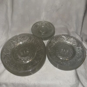 Vintage anchor hocking Sandwich pattern clear glass plateset#7 6in #7 8in #8 9in - Picture 1 of 15