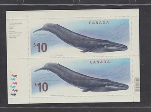CANADA #2405 Blue Whale $10 face two stamp plate block free shipping - Picture 1 of 1