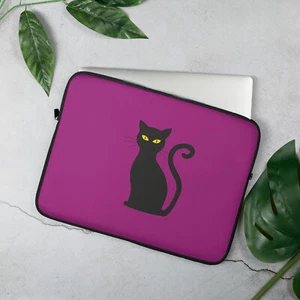 Funda funda para portátil gato negra - Imagen 1 de 3