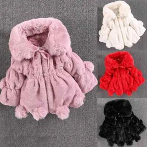 Children Cotton Jacket with Plush and Woolen Baby Girl's Winter Warm Imitation - Picture 1 of 27