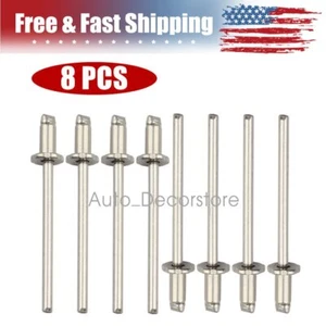 8PCS Nos Dash Rivets Stainless Steel for GM Ford Chrysler AMC VIN Door Tag - Foto 1 di 6